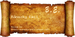 Bánszky Emil névjegykártya