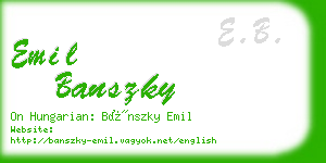 emil banszky business card